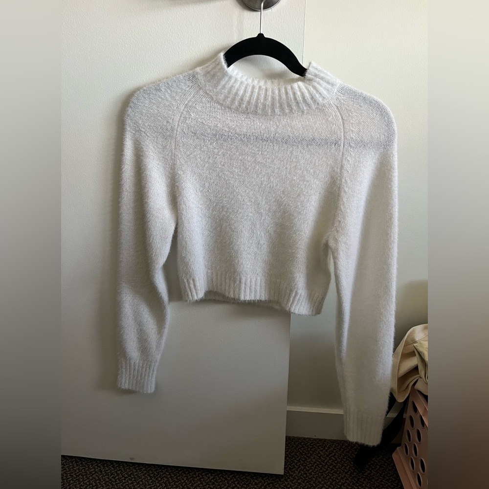 UO white cropped sweater